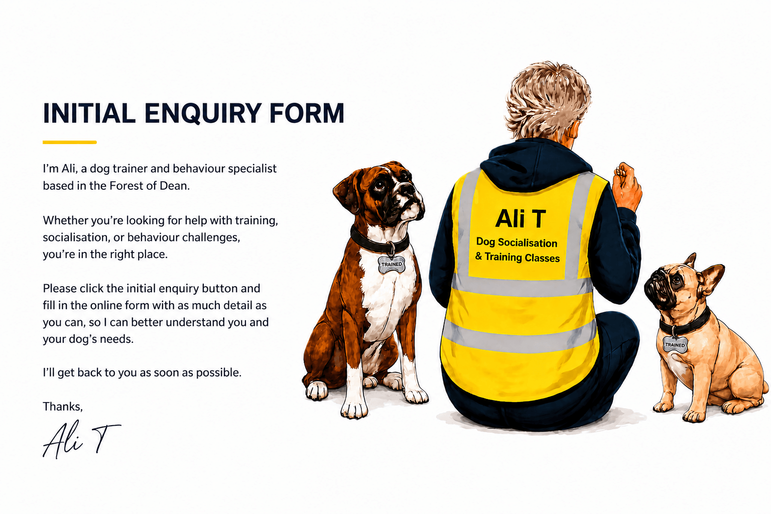 Initial Enquiry for Ali T training sessions